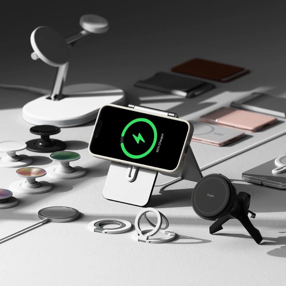 Etui Ringke Silicone Magnetic do Apple iPhone 16e, beżowe